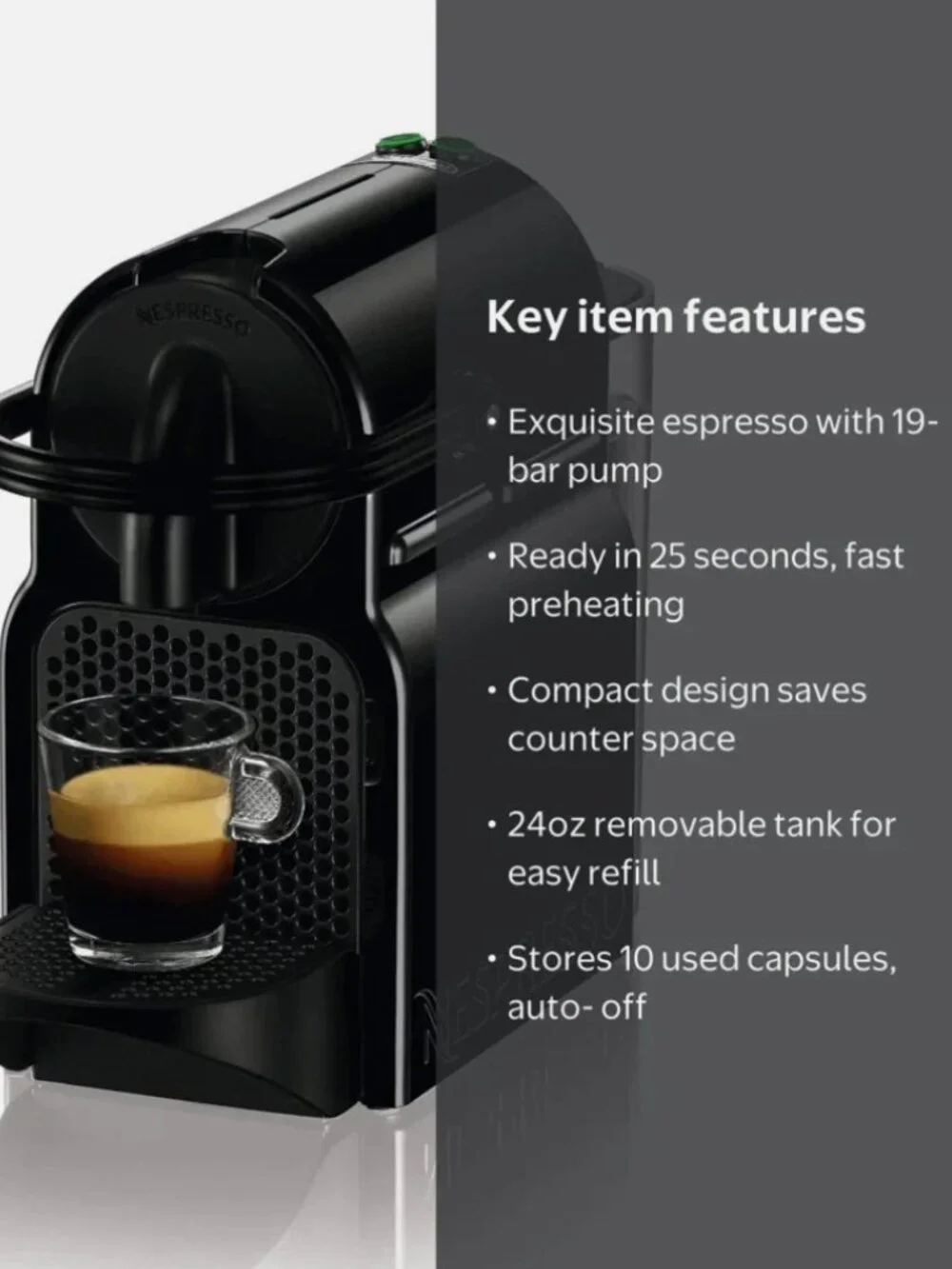 De'Longhi Nespresso Inissia Espresso Machine EN80BCA Black